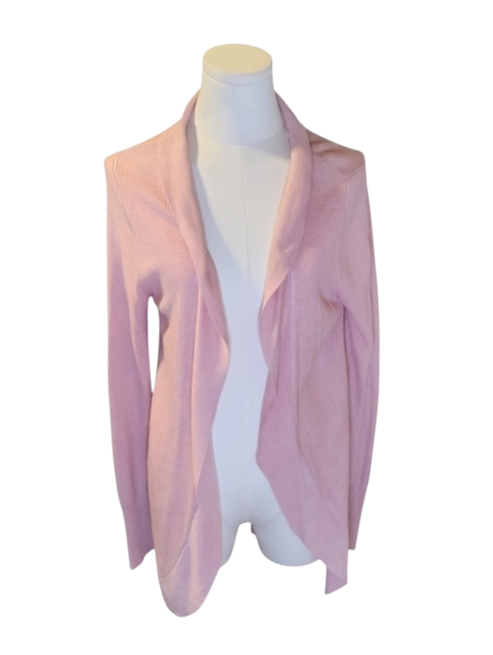 a.n.d A New Day Pink Knit Ruffled Long Sleeve Sweater Shrug Wrap Size Large